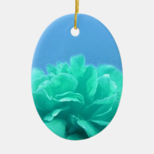 Farbenfrohe blaugrüne Blüte Keramik Ornament