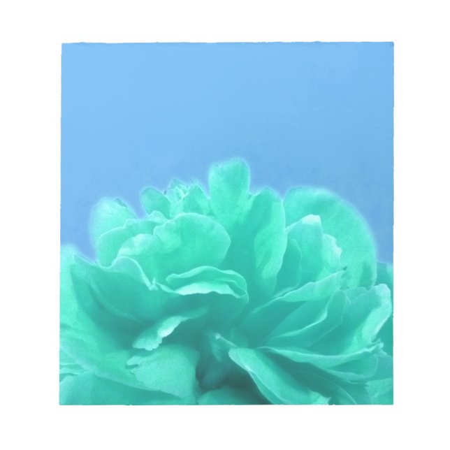 Farbenfrohe blaugrüne Blüte Notizblock (Vorderseite)