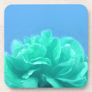 Farbenfrohe blaugrüne Blüte Untersetzer