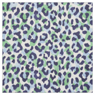 Farbenfrohe blaugrüne Cheetah-Druckmuster Stoff