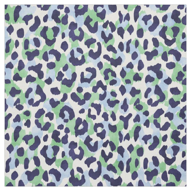 Farbenfrohe blaugrüne Cheetah-Druckmuster Stoff (Muster)