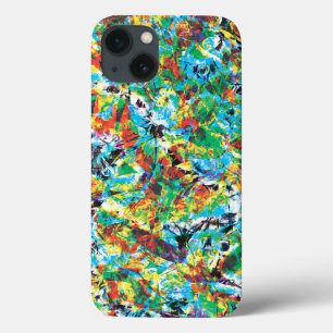 Farbenfrohe blaugrüne Frühlingsmuster Blume Kunst Case-Mate iPhone Hülle