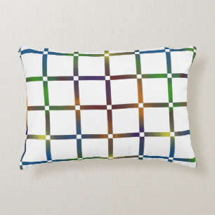 Farbenfrohe Blended Rainbow Grid mit Negativ Space Dekokissen