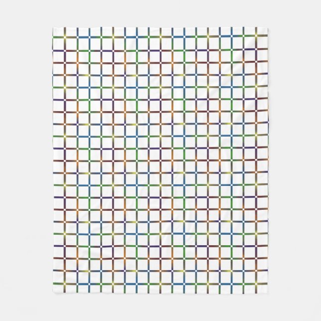 Farbenfrohe Blended Rainbow Grid mit Negativ Space Fleecedecke (Vorderseite)