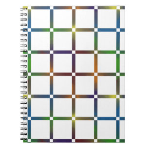 Farbenfrohe Blended Rainbow Grid mit Negativ Space Notizblock