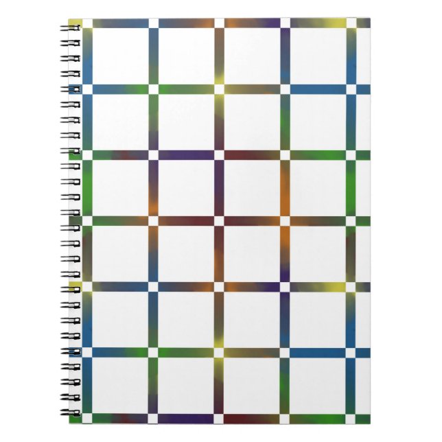 Farbenfrohe Blended Rainbow Grid mit Negativ Space Notizblock (Vorderseite)