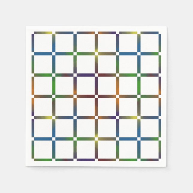 Farbenfrohe Blended Rainbow Grid mit Negativ Space Serviette (Vorderseite)