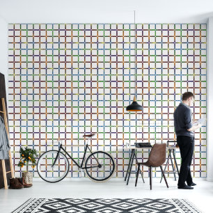 Farbenfrohe Blended Rainbow Grid mit Negativ Space Tapete