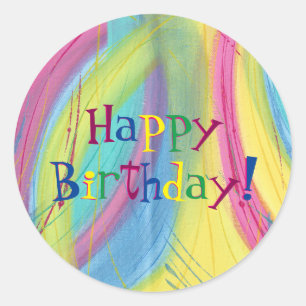 Farbenfrohe Blends Happy Birthday Stickers