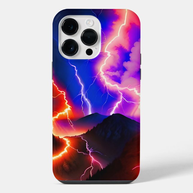 Farbenfrohe Blitze Eins iPhone Hülle (Rückseite)