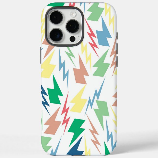 Farbenfrohe Blitze Y2K Indie Bold Case-Mate iPhone Hülle (Rückseite)