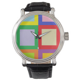 Farbenfrohe Blocks beobachten Armbanduhr