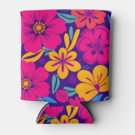 Farbenfrohe Blooms-Dopamin-Stil-Retro-Blume Dosenkühler