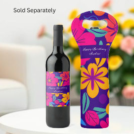 Farbenfrohe Blooms-Dopamin-Stil-Retro-Blume Weinetikett