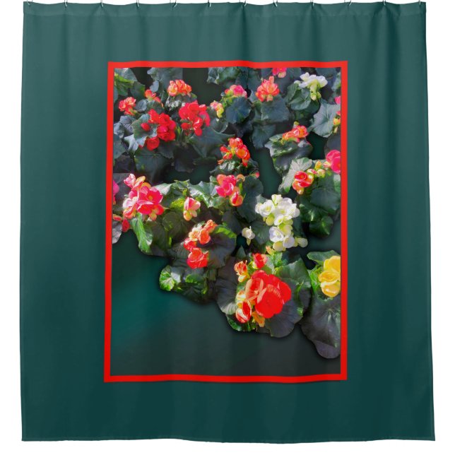 Farbenfrohe blühende Blume Duschvorhang (Vorderseite)