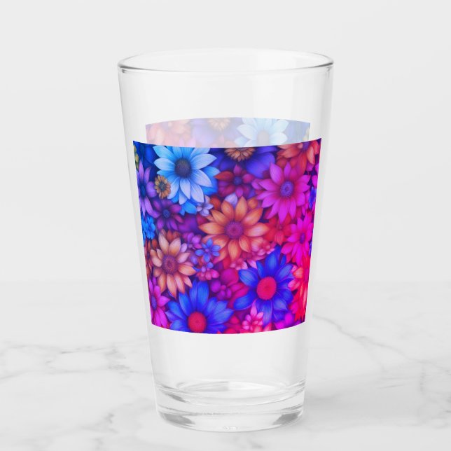Farbenfrohe Blume Abstrakt #76 Glas (Vorderseite)