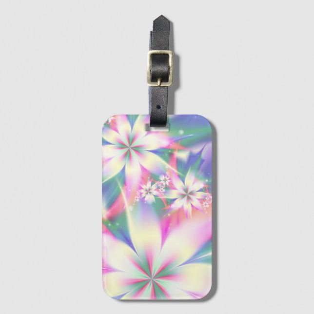 Farbenfrohe Blume Abstrakt Blumenzauber Gepäckanhänger (Vorderseite Vertikal)