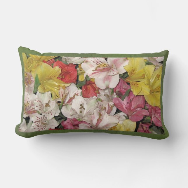 Farbenfrohe Blume Amerikanische MoJo Pillows Lendenkissen (Vorderseite)