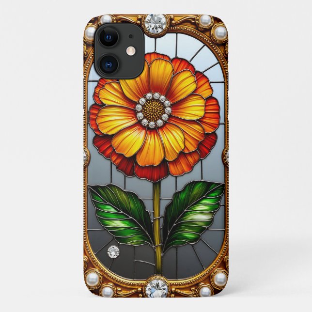 Farbenfrohe Blume aus Hartglas Case-Mate iPhone Hülle (Rückseite)