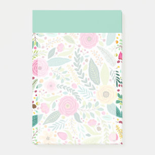 Farbenfrohe Blume Blauer Himmelsfarbenblock Girl Post-it Klebezettel