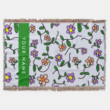 Farbenfrohe Blume, blauer Hintergrund, grün