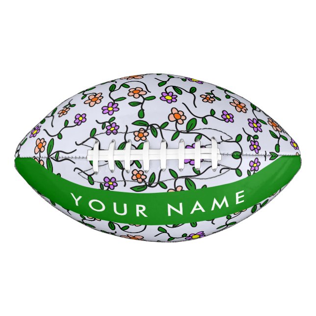Farbenfrohe Blume, blauer Hintergrund, grün Football (Vorderseite)