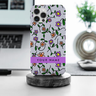 Farbenfrohe Blume, blauer Hintergrund, Lila Case-Mate iPhone Hülle