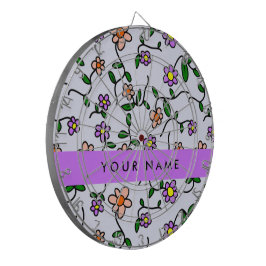 Farbenfrohe Blume, blauer Hintergrund, Lila Dartscheibe