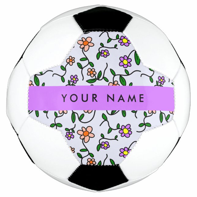 Farbenfrohe Blume, blauer Hintergrund, Lila Fußball (Vorderseite)