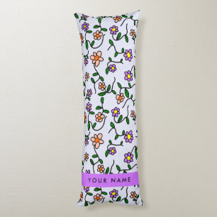 Farbenfrohe Blume, blauer Hintergrund, Lila Seitenschläferkissen