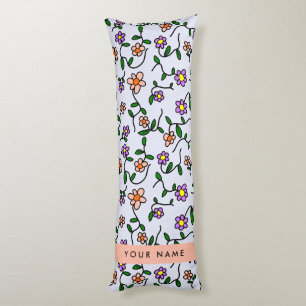 Farbenfrohe Blume, blauer Hintergrund, orange Seitenschläferkissen