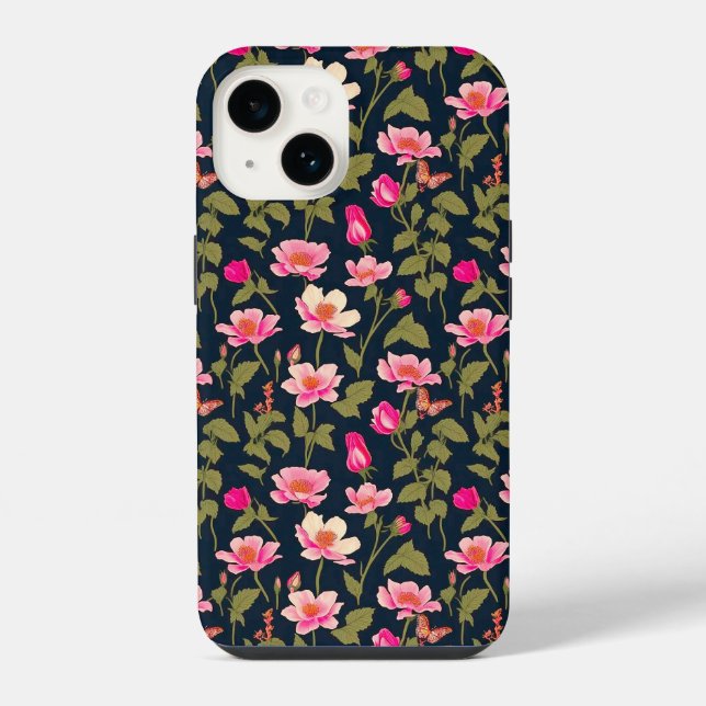 Farbenfrohe Blume-Blumenmuster 22 - Fall iPhone Hülle (Rückseite)