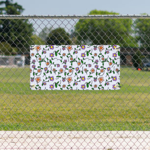 Farbenfrohe Blume, Blumenmuster, Grüne, Boho Banner