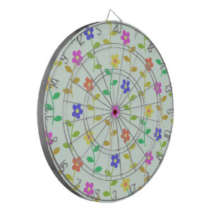 Farbenfrohe Blume, Blumenmuster, Grüne, Boho Dartscheibe
