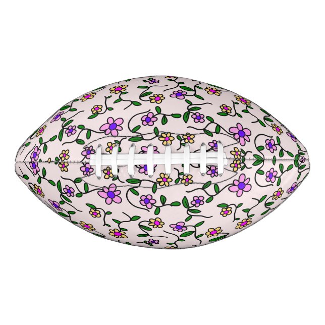 Farbenfrohe Blume, Blumenmuster, Grüne, Boho Football (Vorderseite)