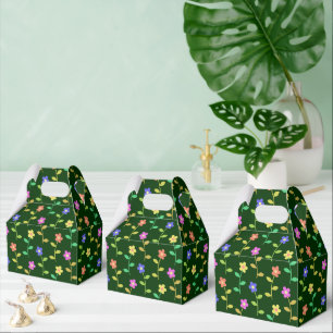 Farbenfrohe Blume, Blumenmuster, Grüne, Boho Geschenkschachtel