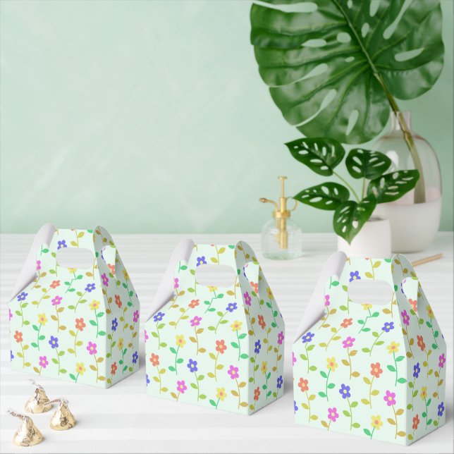 Farbenfrohe Blume, Blumenmuster, Grüne, Boho Geschenkschachtel (Zahlreiche)