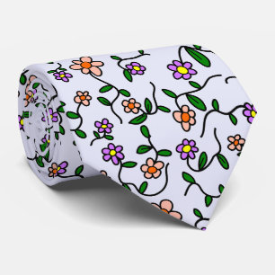 Farbenfrohe Blume, Blumenmuster, Grüne, Boho Krawatte