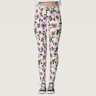 Farbenfrohe Blume, Blumenmuster, Grüne, Boho Leggings