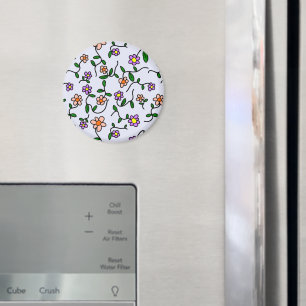 Farbenfrohe Blume, Blumenmuster, Grüne, Boho Magnet