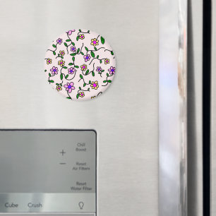 Farbenfrohe Blume, Blumenmuster, Grüne, Boho Magnet