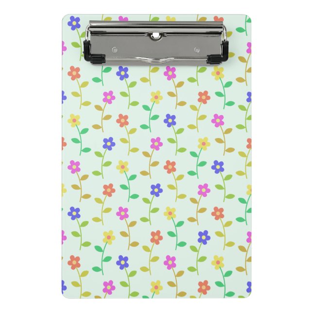 Farbenfrohe Blume, Blumenmuster, Grüne, Boho Mini Klemmbrett (Vorderseite)