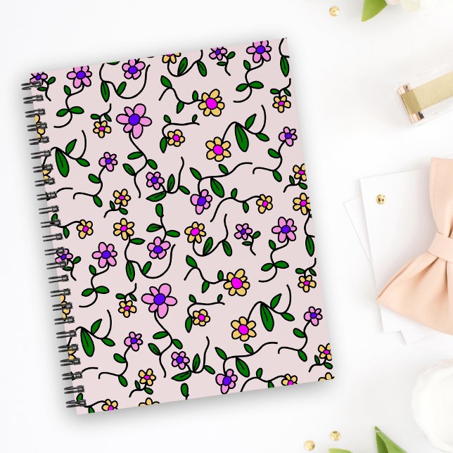 Farbenfrohe Blume, Blumenmuster, Grüne, Boho Planer (Von Creator hochgeladen)