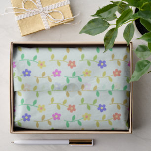 Farbenfrohe Blume, Blumenmuster, Grüne, Boho Seidenpapier