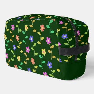 Farbenfrohe Blume, Blumenmuster, Grüne, Boho Waschbeutel