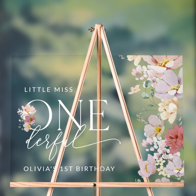 Farbenfrohe Blume, Boho, Begrüßung zum ersten Gebu Acrylschild (Neutral)