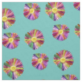 Farbenfrohe Blume Boho Blumenchic Aquamarin Blue Stoff