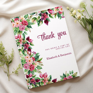 Farbenfrohe Blume Bouquet Danke Einladung