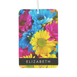 Farbenfrohe Blume, Daisis, Boho, Ihr Name Autolufterfrischer