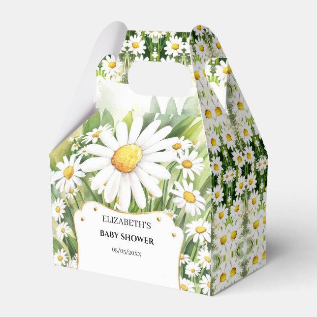 Farbenfrohe Blume Daisy Babydusche Geschenkschachtel (Vorderseite)